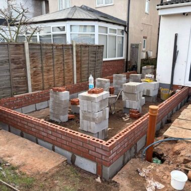 House extension brickwork in Kidderminster Worcestershire