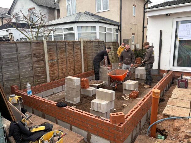 Brickwork for House extension brickwork in Worcestershire