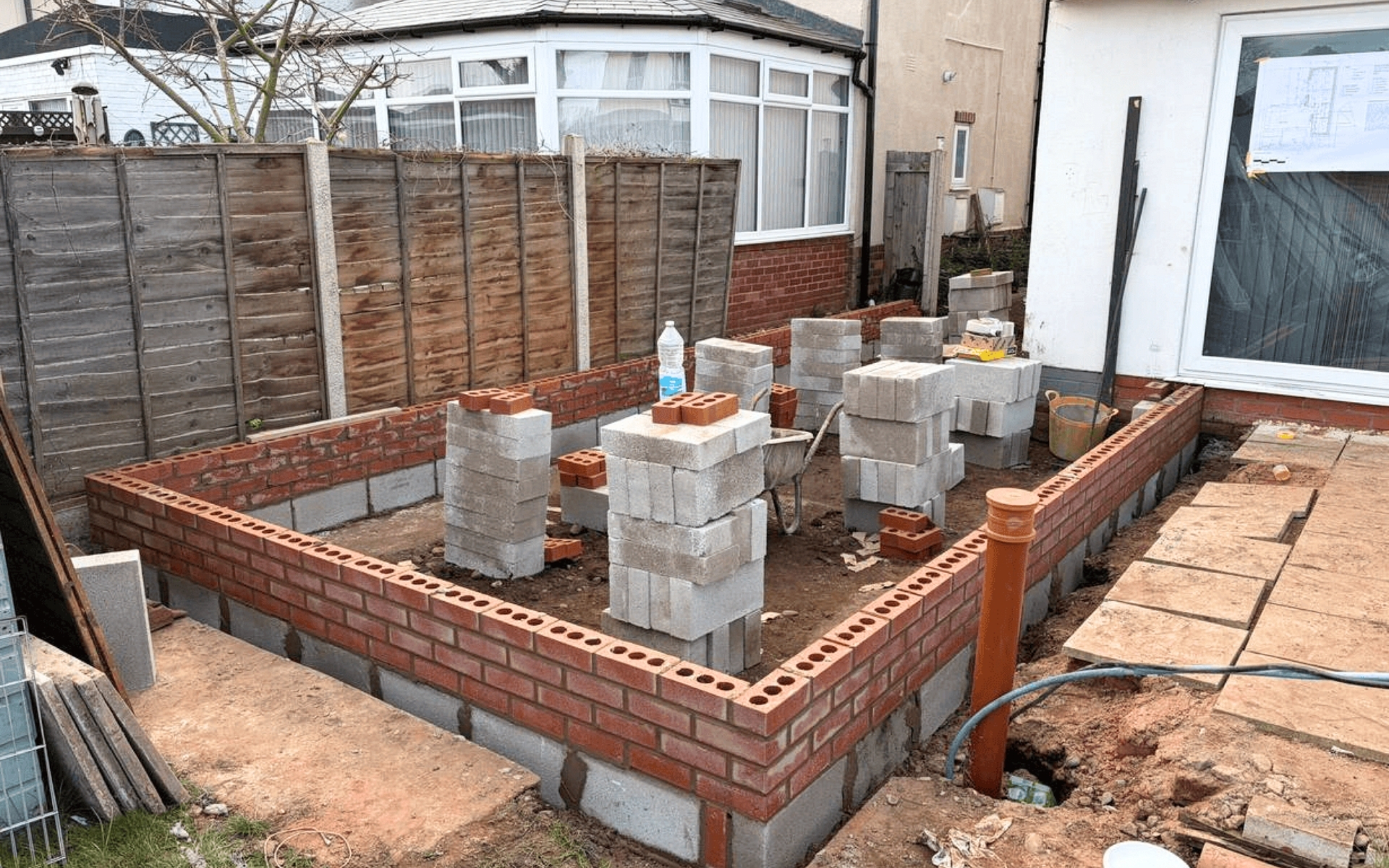 Rear kitchen extension construction project in Bromsgrove Worcestershire Rear kitchen extension construction project in Bromsgrove Worcestershire